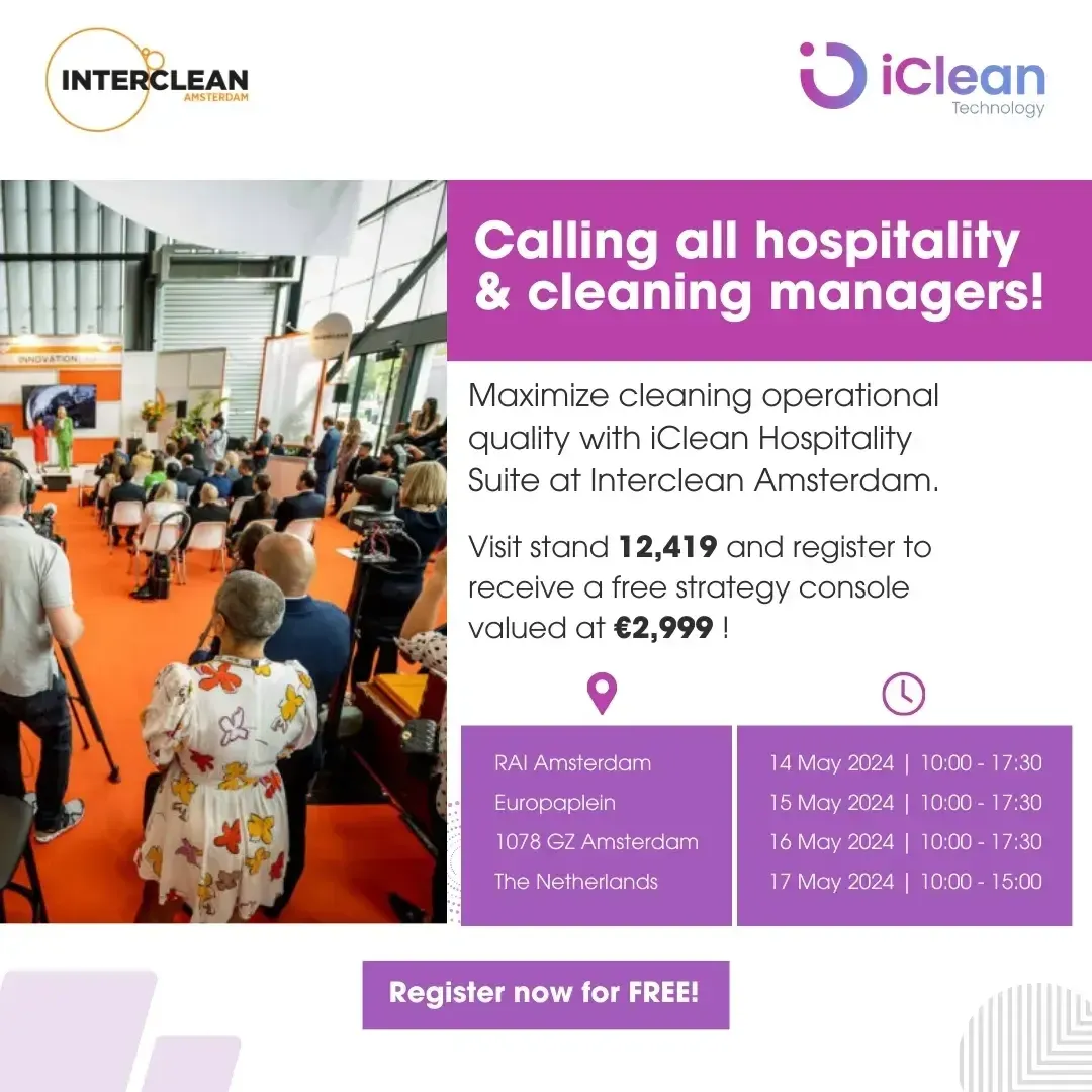 Ad creative from the Interclean hospitality suite campaign