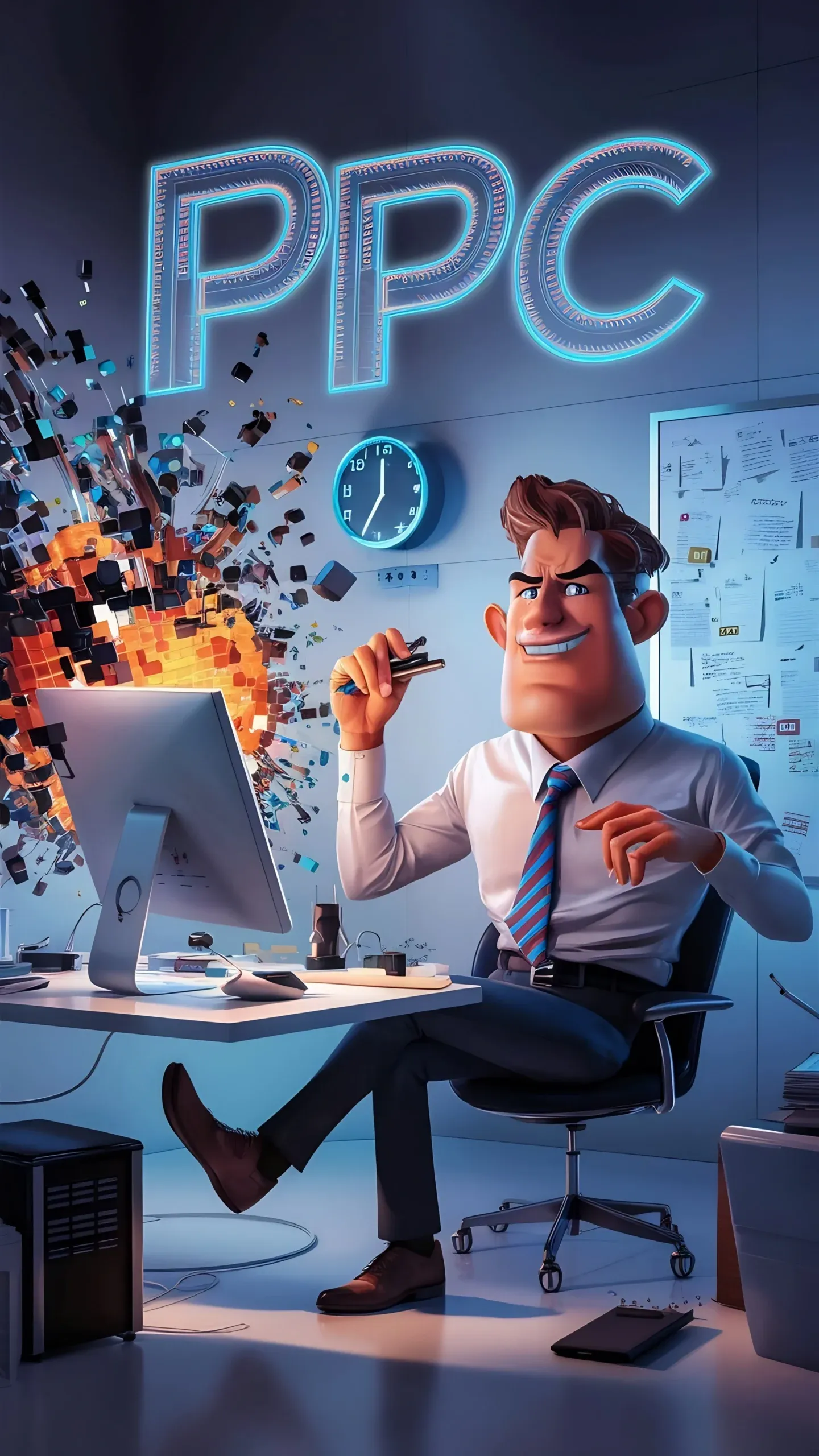 Businessman working on a PPC concept