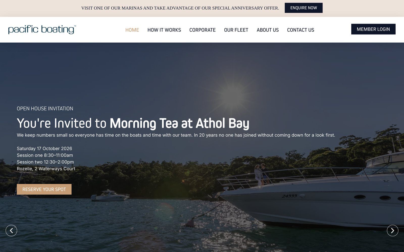 Pacific Boating website